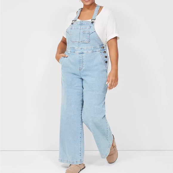Lane Bryant Denim - Lane Bryant Blue Denim Overalls Wide Leg